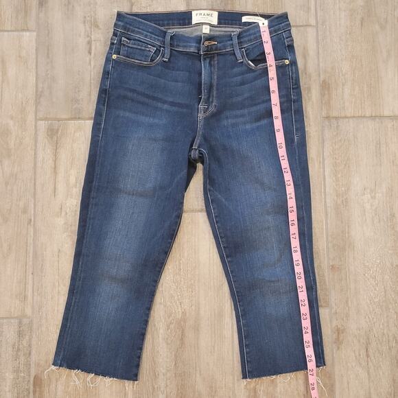 Frame Jeans Women Size 27 Le Skinny de Jeanne Mid-Rise Cropped Capri Denim - Picture 3 of 8